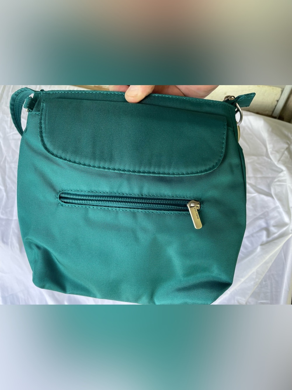 Travelon Teal Crossbody Bag with Front Zip Pockets - Picture 2 of 5